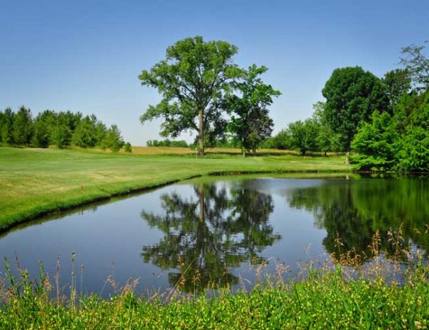 Hole 15 green from across the lake