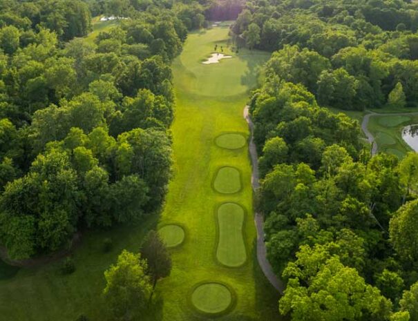 Hole 4 aerial from behind the tee box